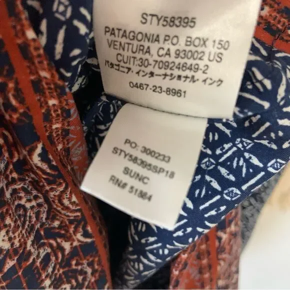 PATAGONIA Women’s Lost Wildflower Dress Sunburst Crux Navy Pockets Size Large - Picture 12 of 14